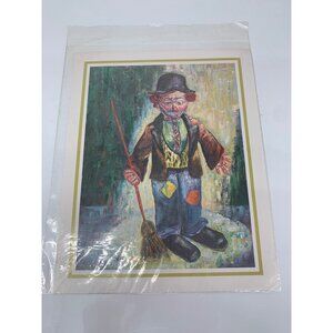 Hobo Clown Lithoprint 60's by Artist Michele